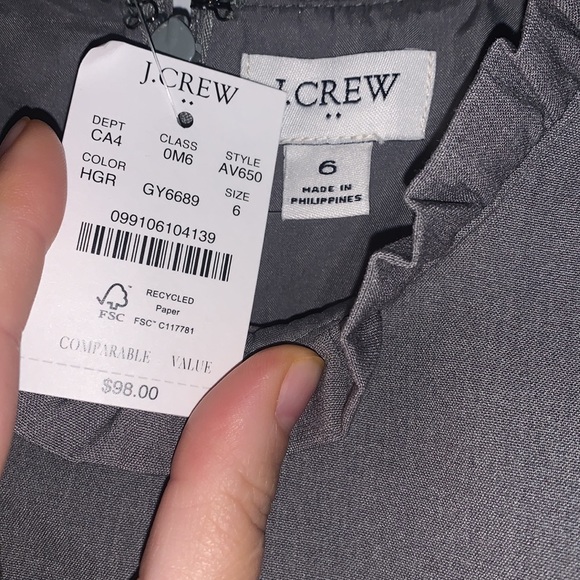 NWT- JCrew dark grey, sleeveless, fitted dress - Picture 3 of 4